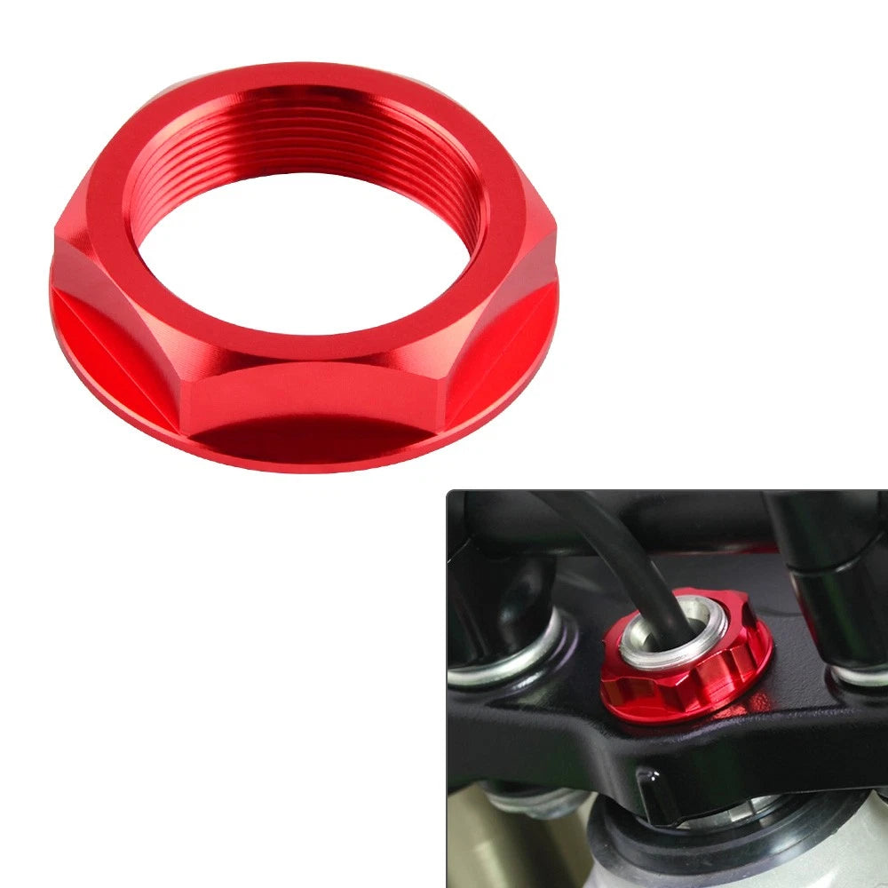 CNC Billet Steering Stem Nut Bolt for Honda CR125R CR250R (2001–2007) Anodized Red