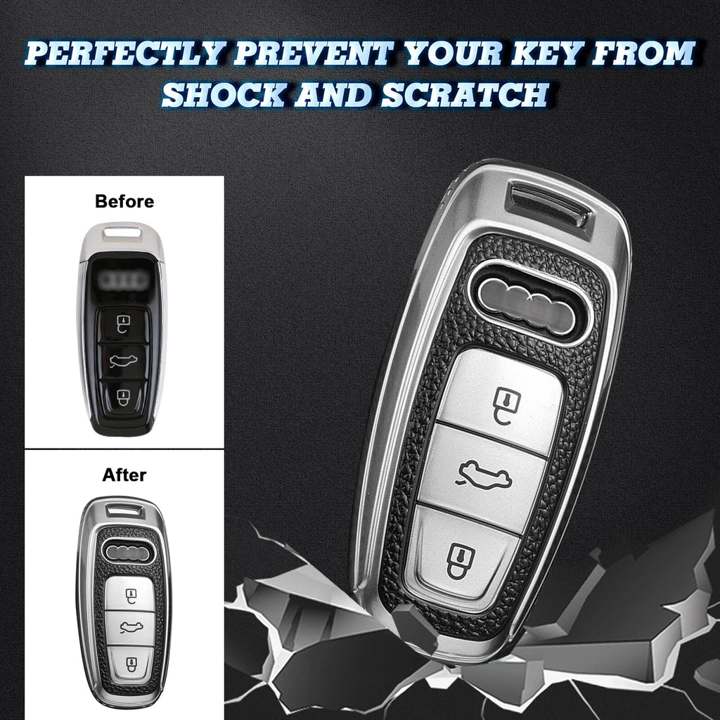 Soft TPU Smart Key Fob Holder (2-Pack) for Audi A3 A6 Q7 e-Tron (2016-2024)
