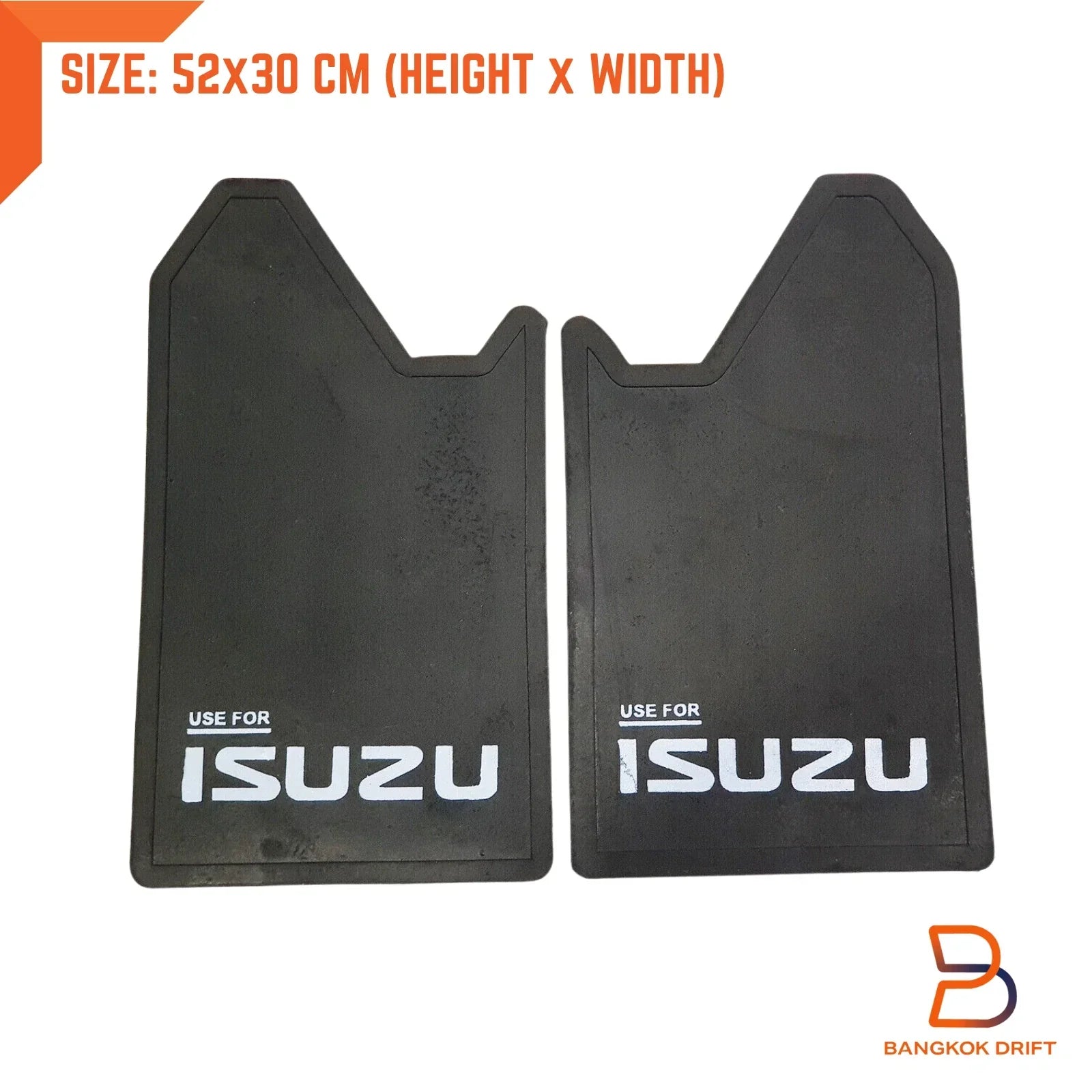 Isuzu 4WD 4x4 Off-Road Mud Flaps Splash Guards  Black Rubber