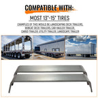 2 Diamond Tread Plate Double Tandem Axle Trailer Fenders 10-1/4"x72-7/8"x13"