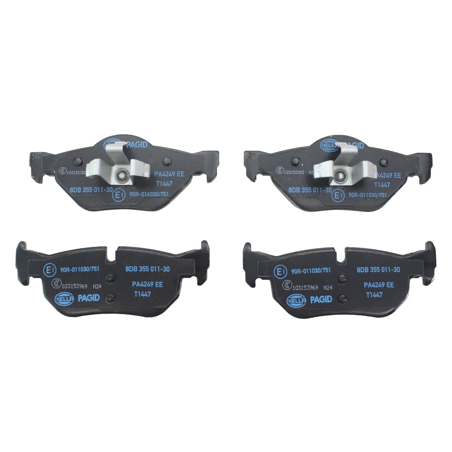 Set of 4 Hella Rear Low-Met Disc Brake Pads for BMW E84 X1 (2012–2015)