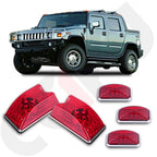Set of 5 Red Cab Marker Roof Lights for Hummer H2 SUT (2003–2009)