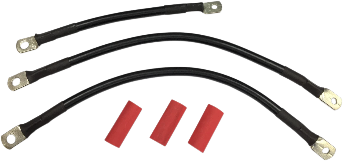 Set of 2 Black Battery Cables for Harley-Davidson FL (1993–2008) E25-0091B-T1