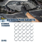 25pcs Oil Drain Plug Gaskets 20mm ID No.11126AA000 for Subaru Baja (2003–2006)
