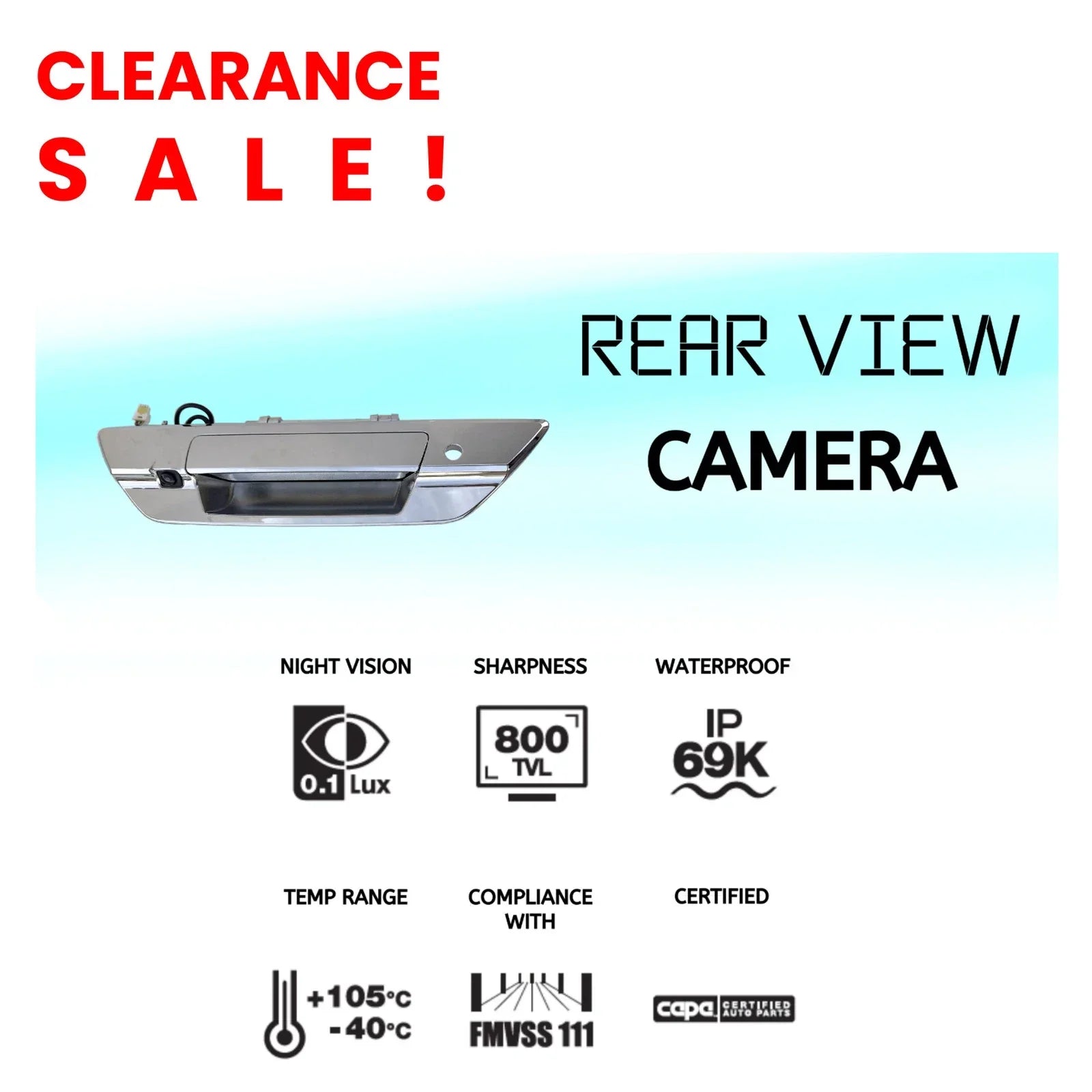 Chrome Tailgate Handle With Camera for Toyota Hilux (2015–2020)