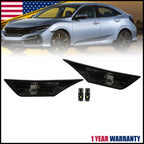 Smoke Front Bumper Side Marker Lights with LED Bulbs for Honda Civic (2016–2020)