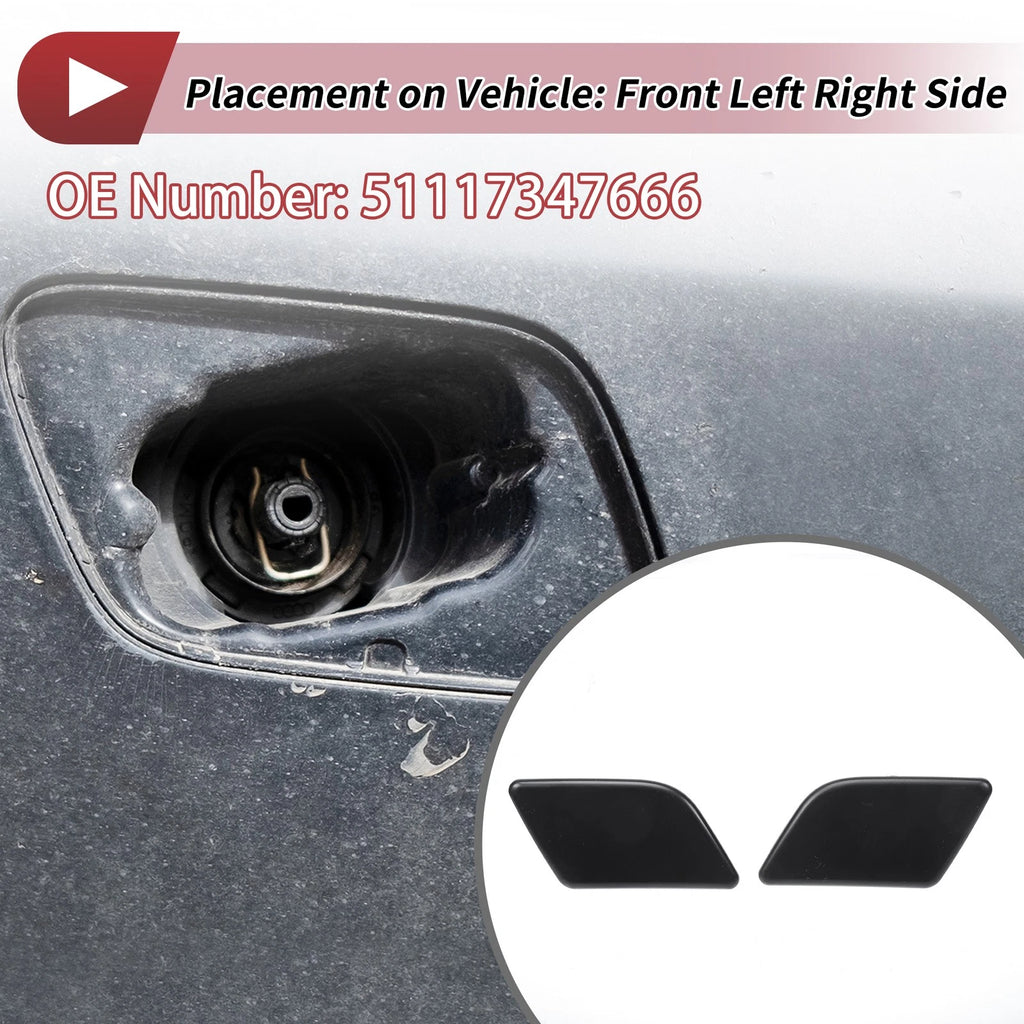 Set of 2 Washer Nozzle Cover Caps No.51117347666 for BMW X1 (2016–2022)
