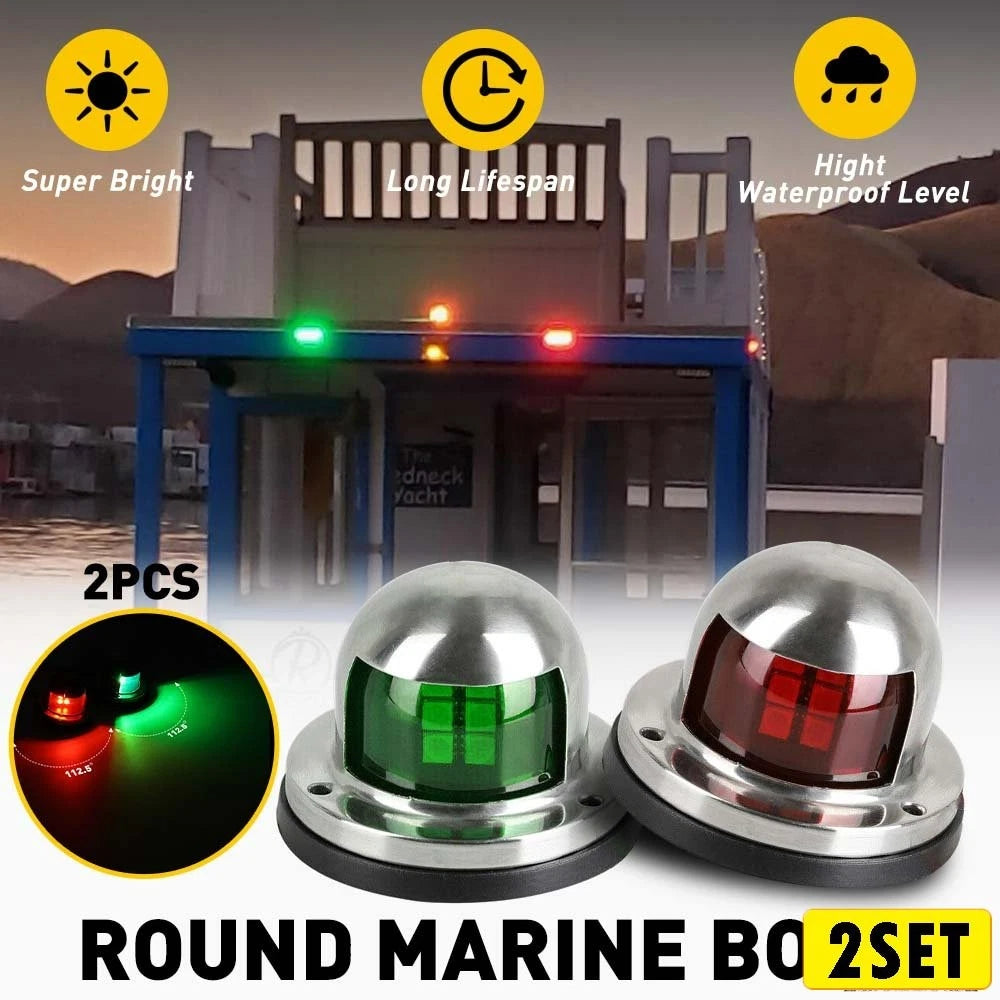 Set of 4 LED Bow Navigation Lights for Marine Boat Yacht Pontoon (12V)