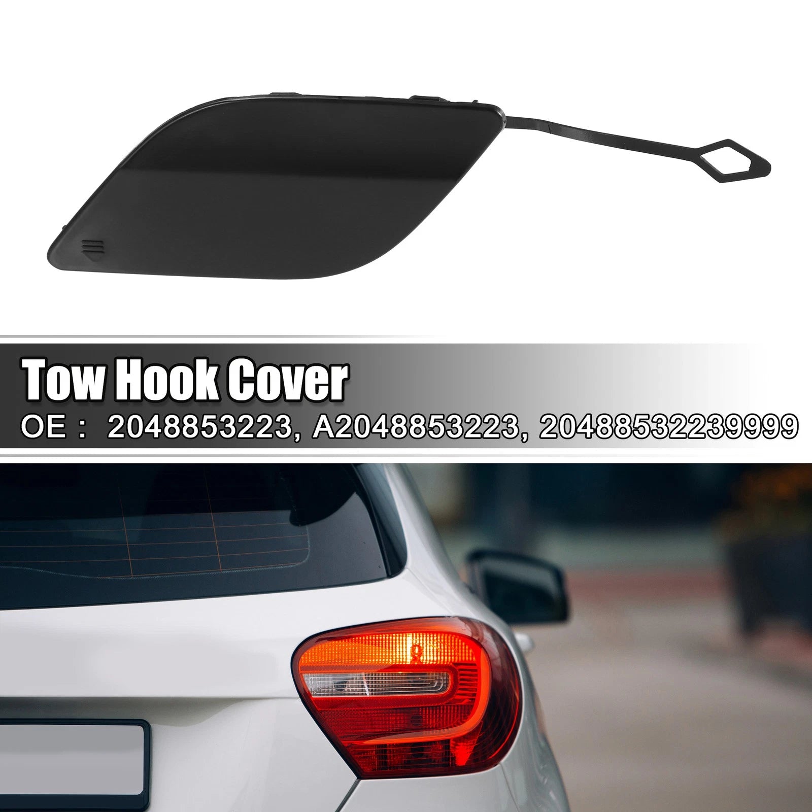 Tow Hook Eye Hole Cover for Mercedes-Benz GLK350 (2010–2015) Matte Black