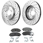 Brake Disc and Pad Kit for Honda Ridgeline (2006–2011) Cross-drilled