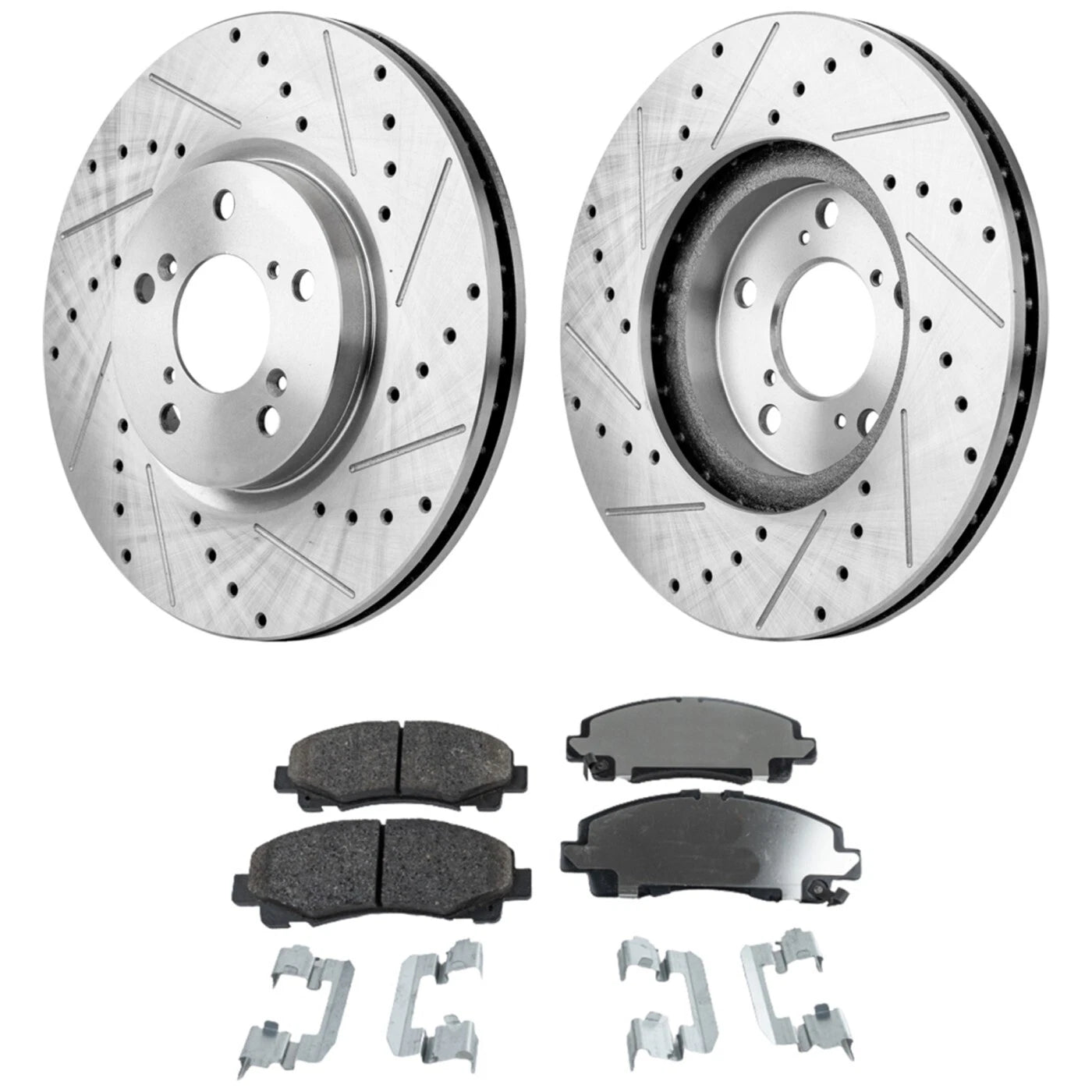 Brake Disc and Pad Kit for Honda Ridgeline (2006–2011) Cross-drilled