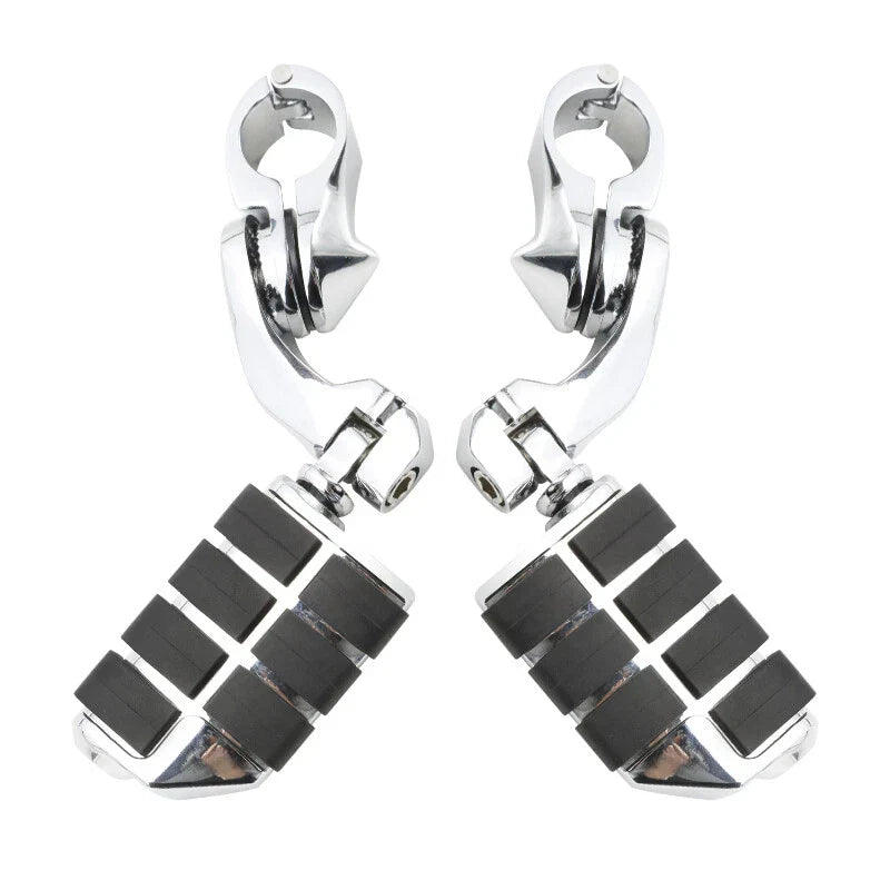 Chrome 1.25" Engine Guard Highway Foot Pegs & Clamps for Harley