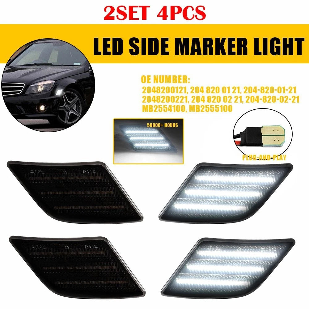 4X Front Side Marker Lights for Benz SL-Class SL65 AMG (2005–2007) EXV