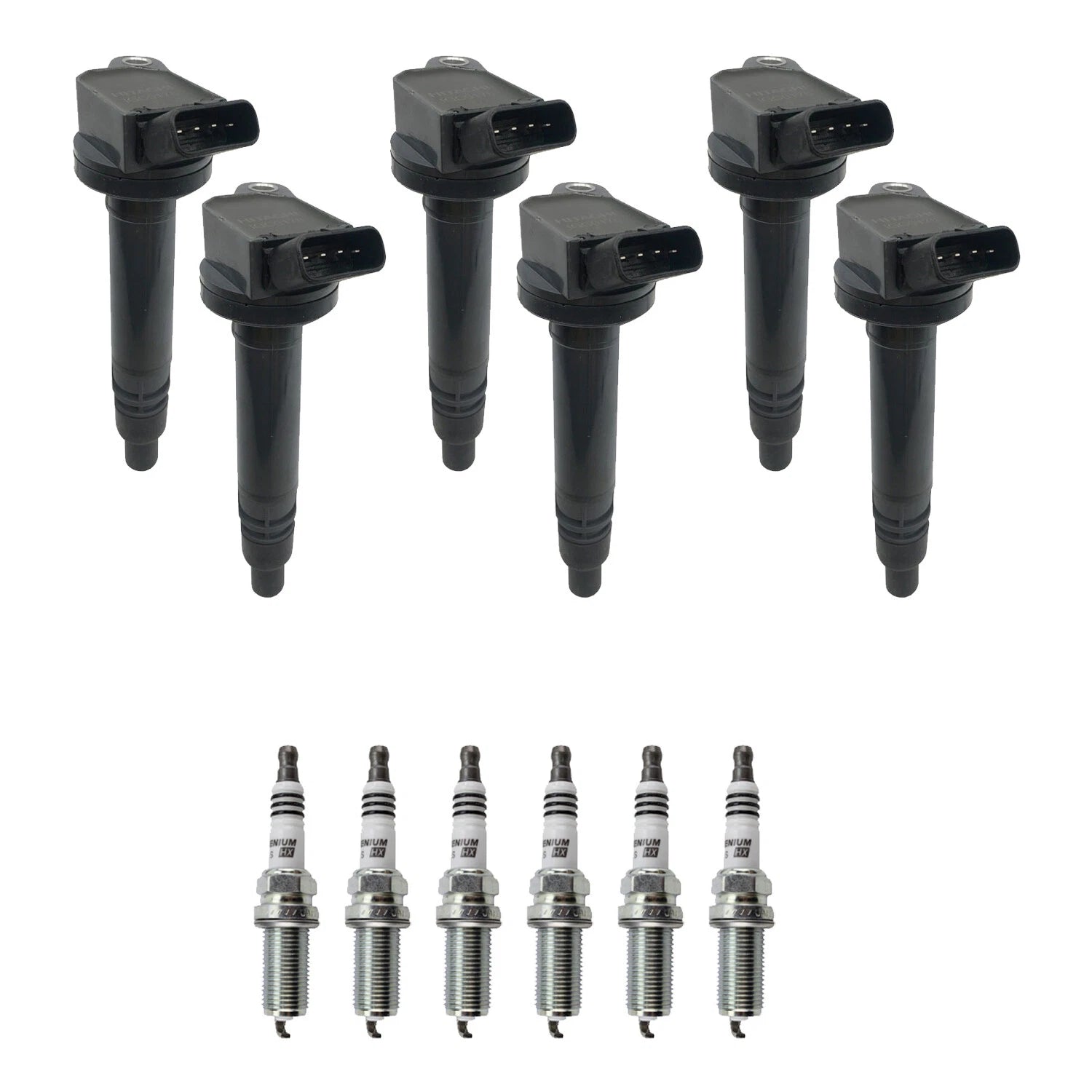 Set of 6 Ignition Coils & NGK Ruthenium Spark Plugs for IS350 (2006–2022)