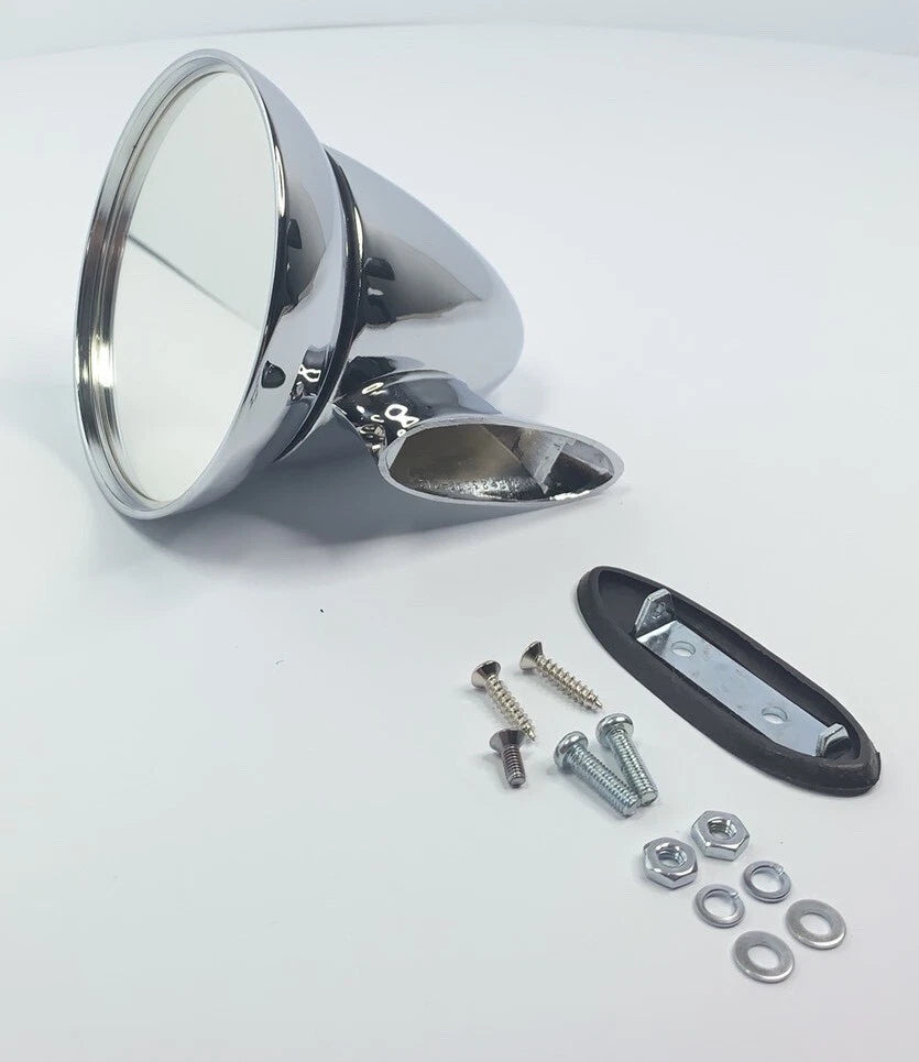 Chrome GT Racing Rear View Mirrors Bullet Style for Pair (4.5 in)