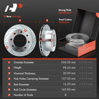 Drilled Brake Rotors with Pads and Calipers for Ford F-250 Super Duty