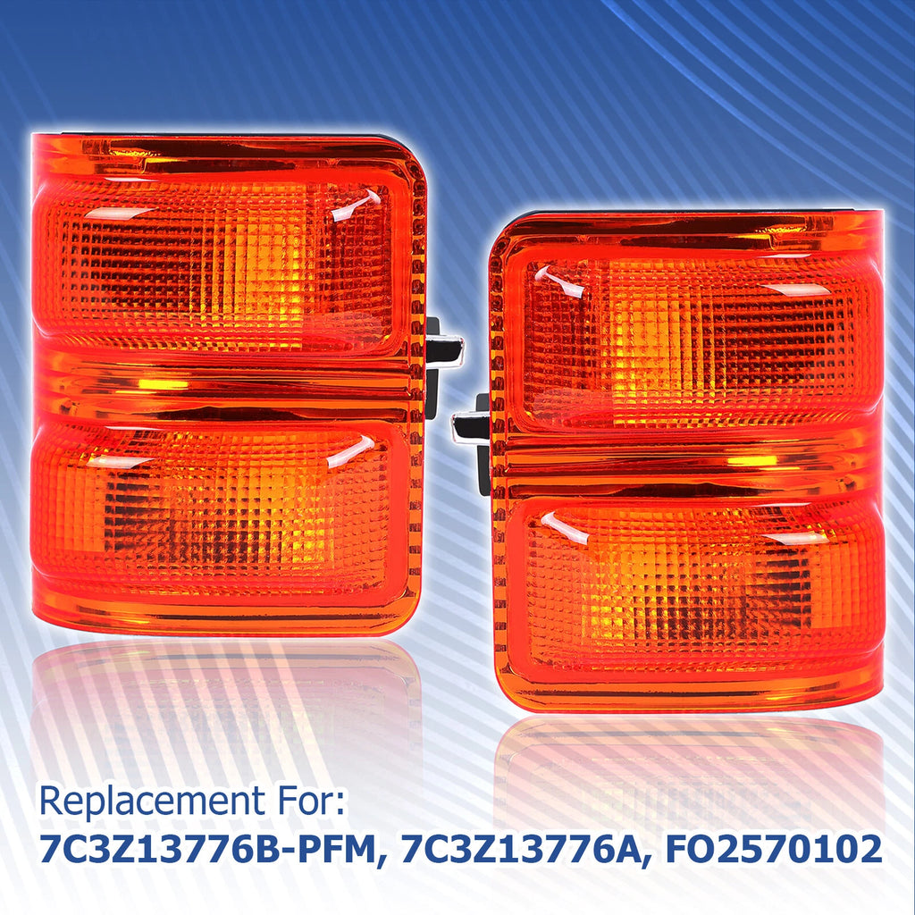 Pair of Side Mirror Turn Signal Light Lenses for Ford F-250 F-550 (2008–2016)