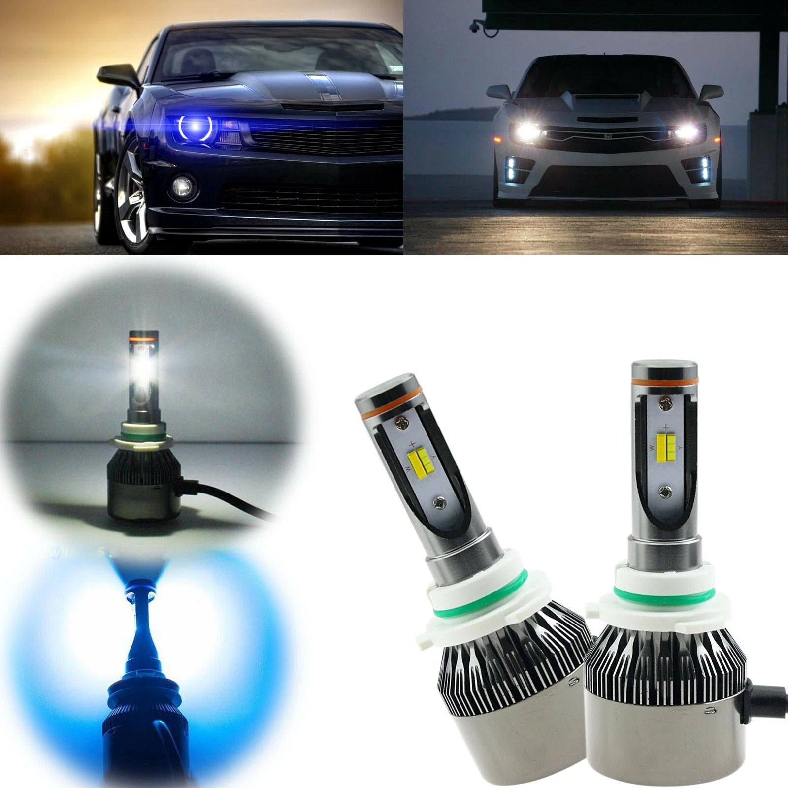 High Power White Ice Blue H10 9145 36000LM LED Headlight Bulbs (2016–2020)