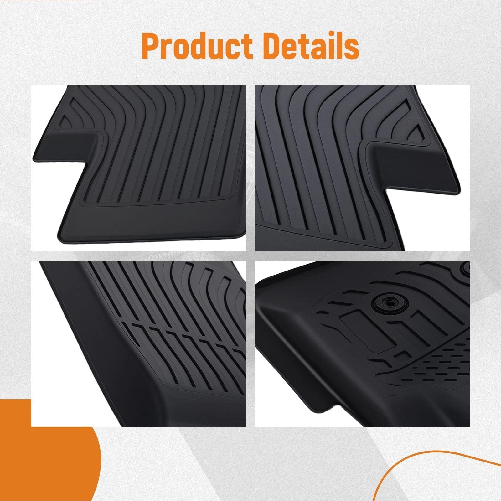 Set of 4 All Weather Rubber Floor Mats for Chevy Colorado Crew Cab (2015–2022)