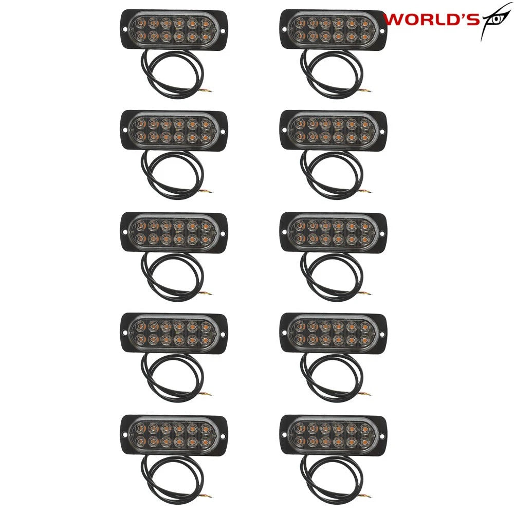 Set of 10 LED Emergency Strobe Lights for Car