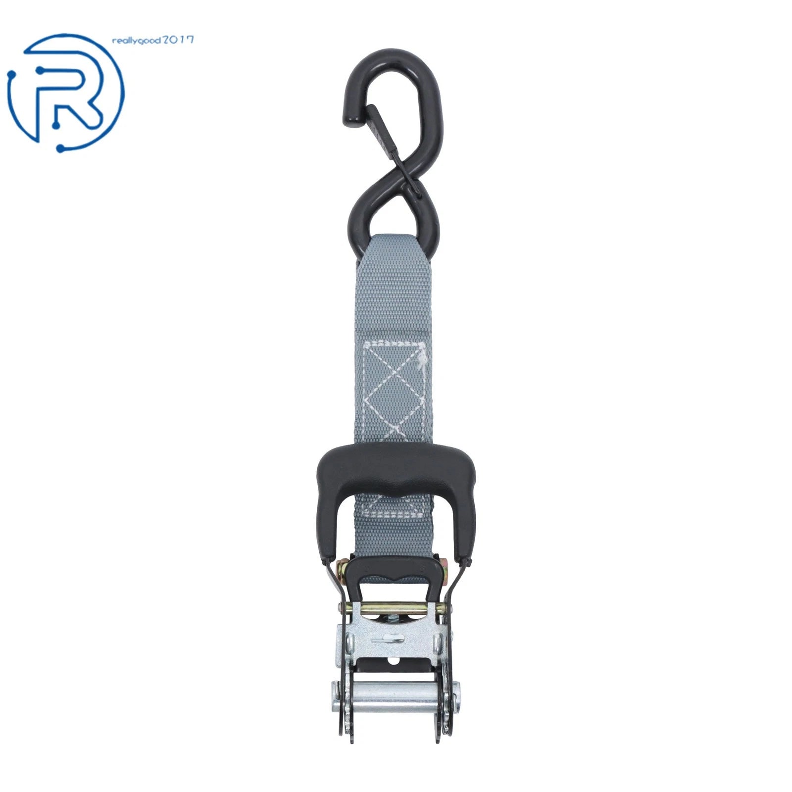 Set of 4 Tie Downs 1.6" × 8' Ratchet Straps 5208Lbs with S Hook Gray