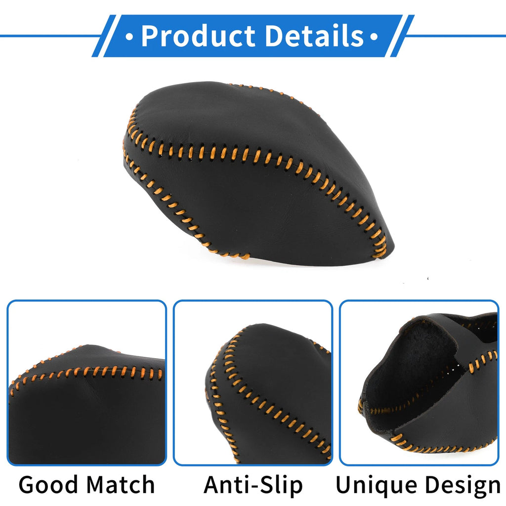 Gear Shift Knob Cover for Toyota RAV4 (2019–2024) Black Orange Faux Leather
