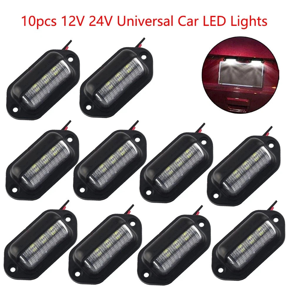 10pcs LED Trunk License Plate Lights Bulb for Car Truck SUV (6633mm)