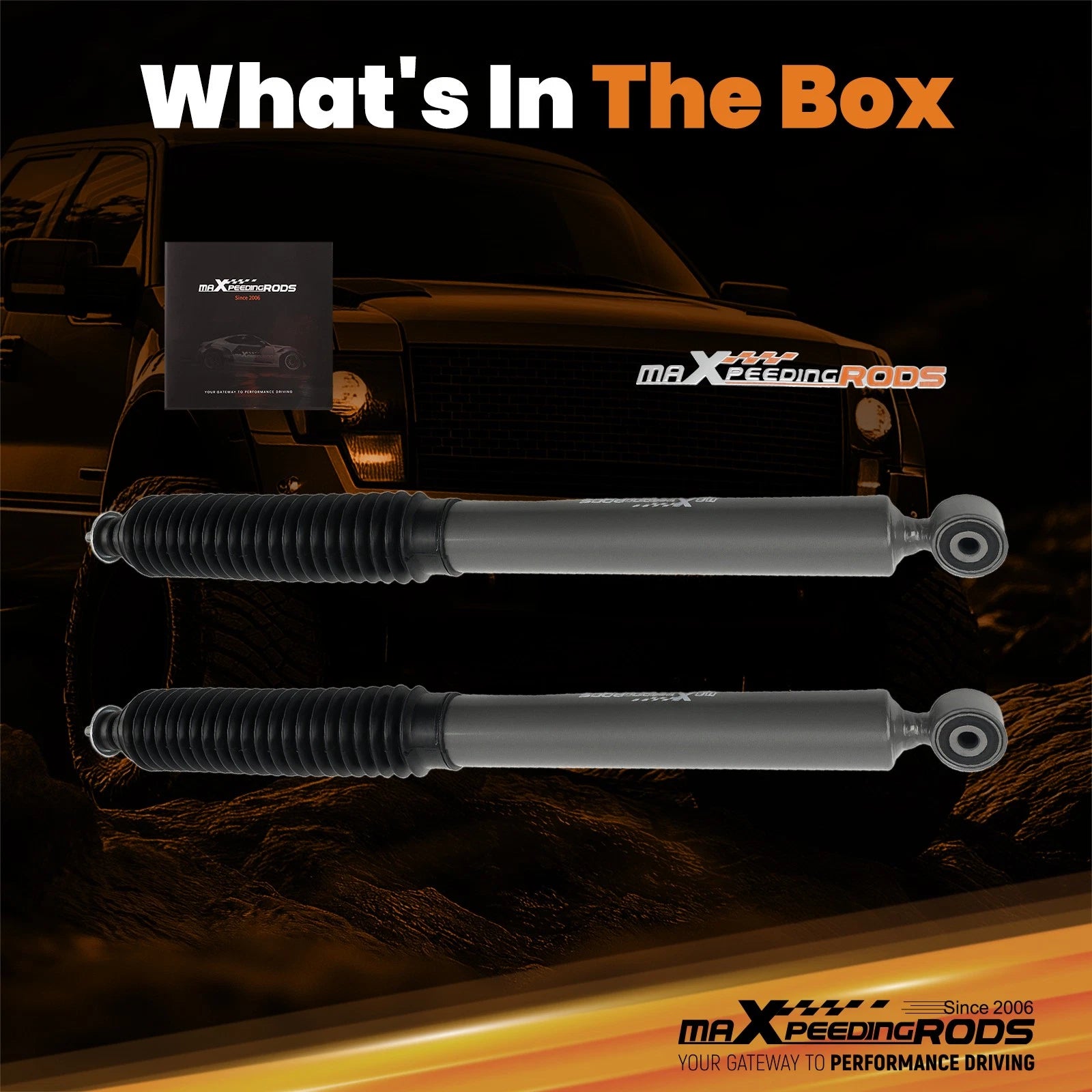Pair of 2.5-5.5" Lift Rear Shock Absorbers for Toyota Tacoma (2005–2023)