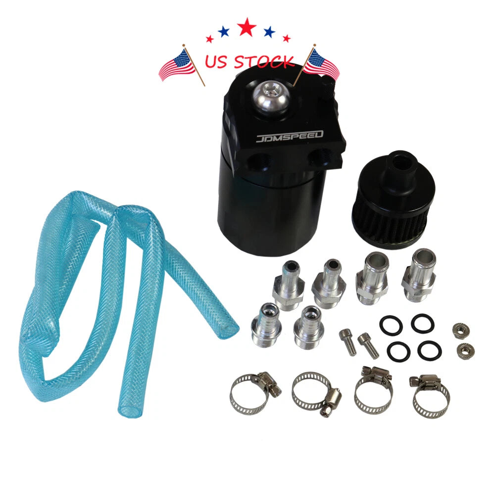 Oil Catch Can Tank Filter Kit for Universal Engine (Aluminum)