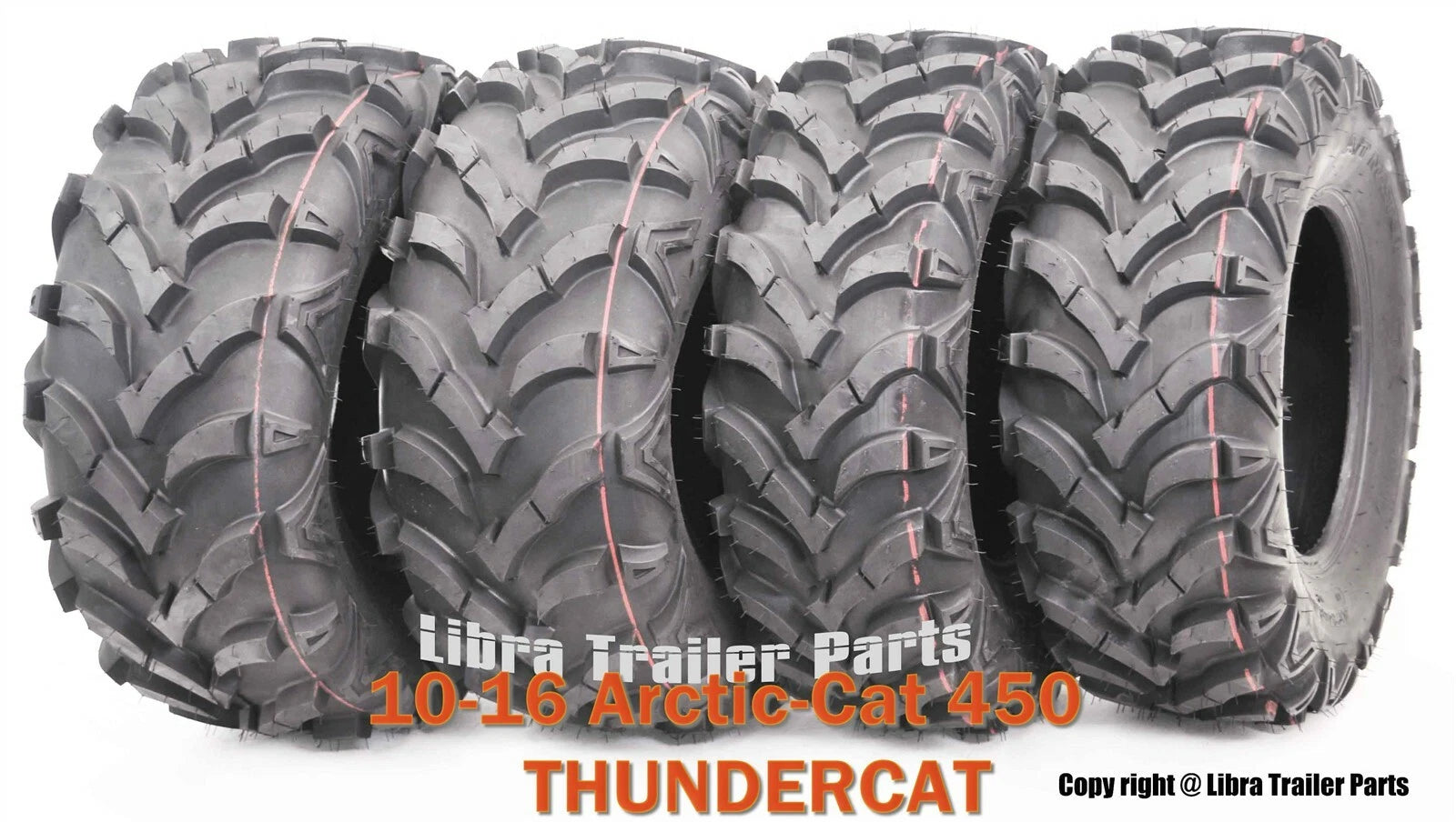 Set of 4 ATV Solid Mud Tires 25X8X12 25X10X12 for Arctic Cat 450/Thundercat (2010–2016)