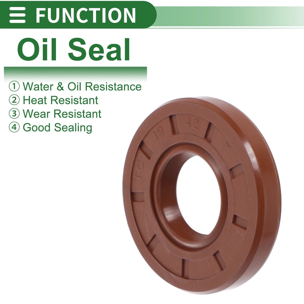 Set of 5 Oil Seal Rotary Shaft Seal FKM Rubber 19x42x7mm