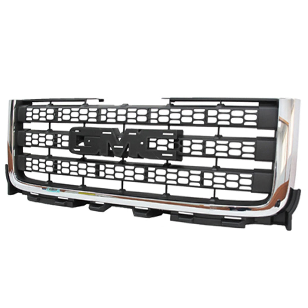 Replacement Front Grille for 2011–2014 GMC Pickup with Gray Chrome