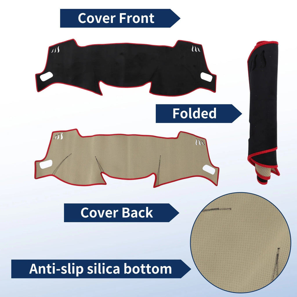 Dash Cover for Nissan Qashqai J11 (2014–2020) Flannel Black Red Edge Set