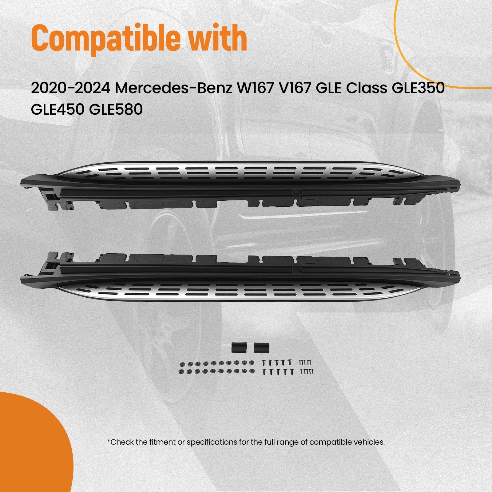 Side Steps Nerf Bars for Mercedes GLE Class W167 (2020–2026) Aluminum Alloy