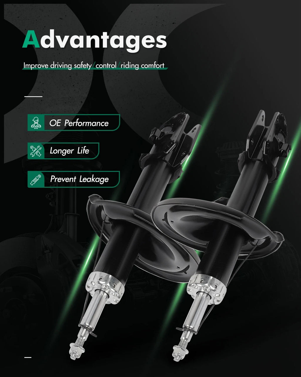 Front Shocks Struts Pair for Hyundai Entourage (2007–2010) & Kia Sedona (2006–2012)