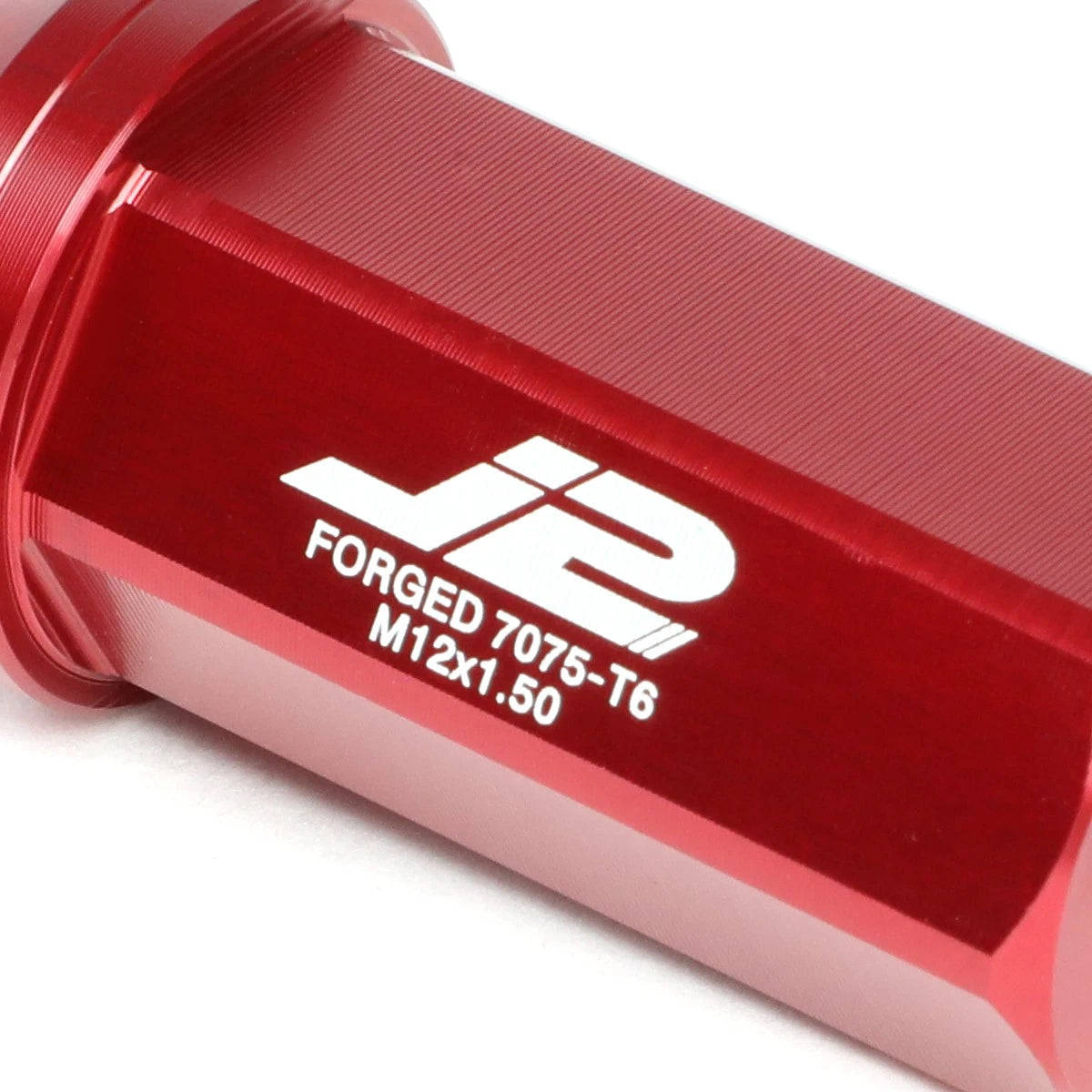 Set of 20 J2 7075 Forged Aluminum M12x1.5 Close-End Lug Nuts with Adapter Red