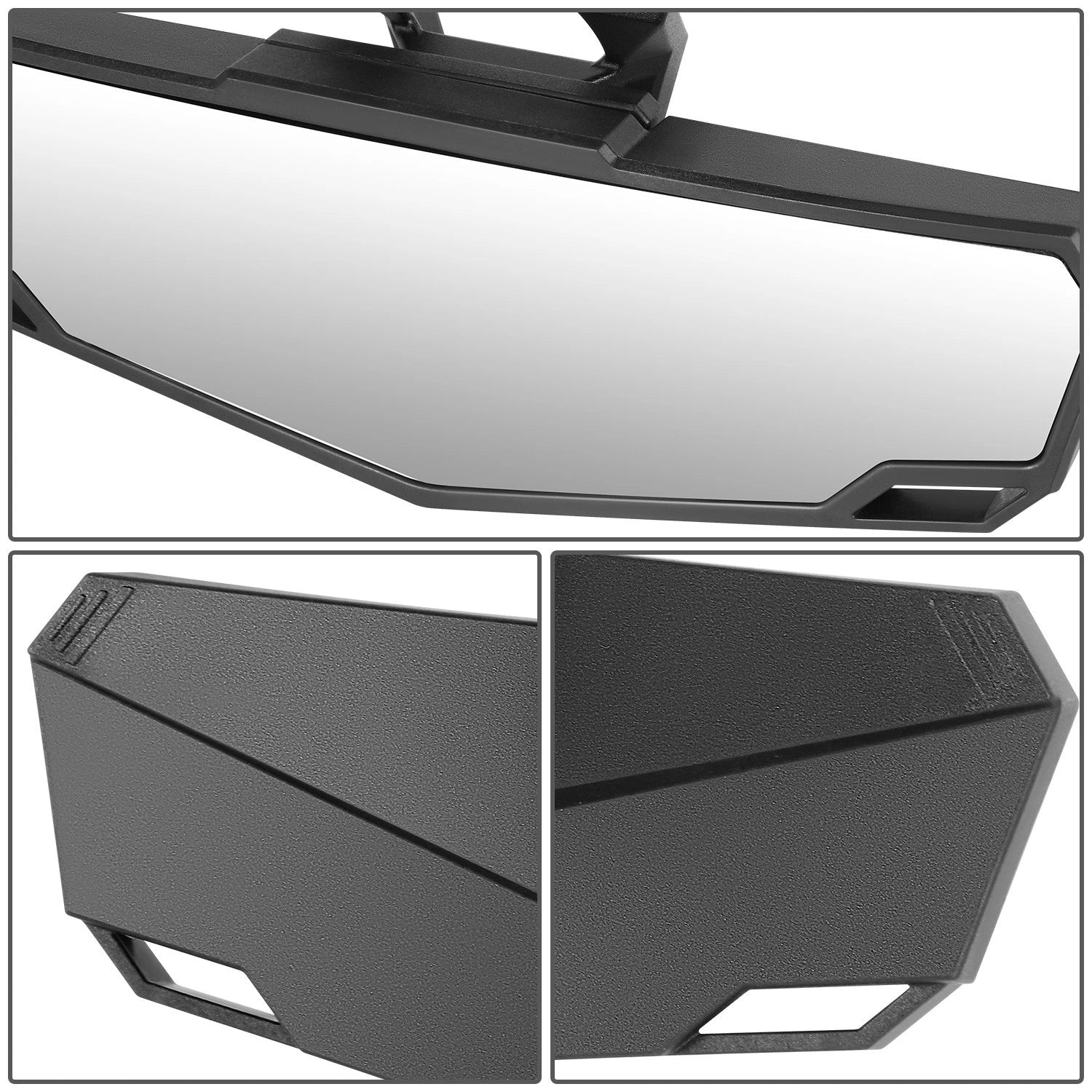 Universal UTV Rear View Mirror Handlebar Mount Convex Chrome Glass