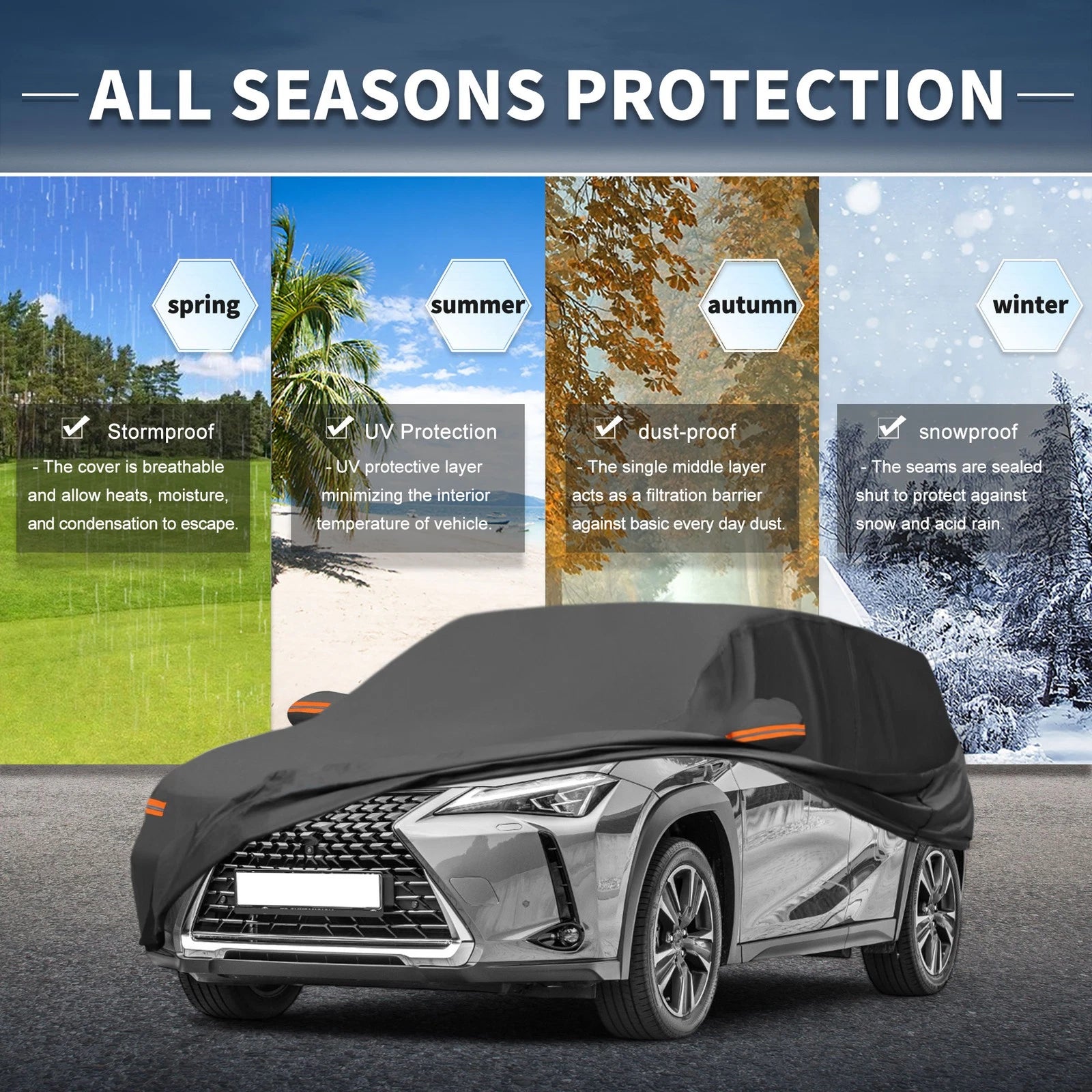 Waterproof Aluminum Film Car Cover for Lexus UX (2019–2023)