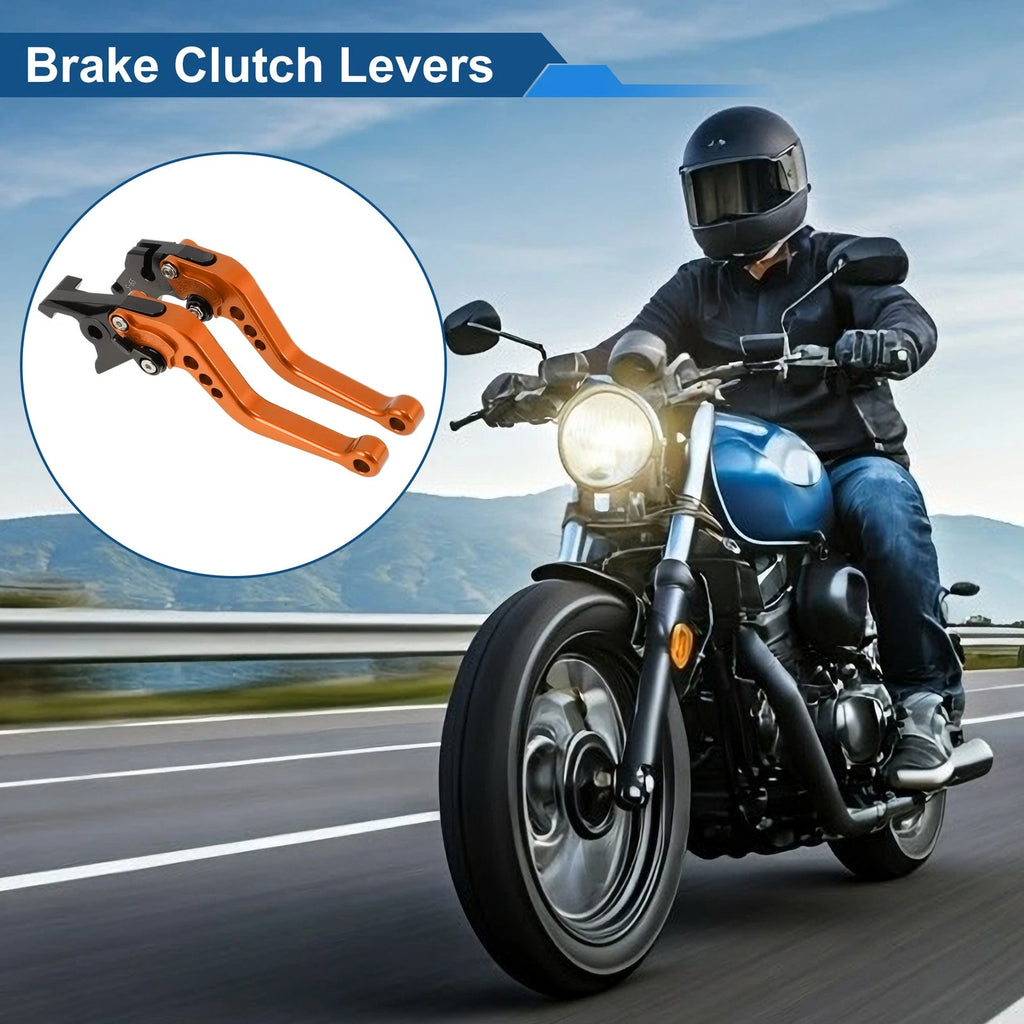 Adjustable Short Brake Clutch Levers for Suzuki SV650 (1999–2009) - Orange