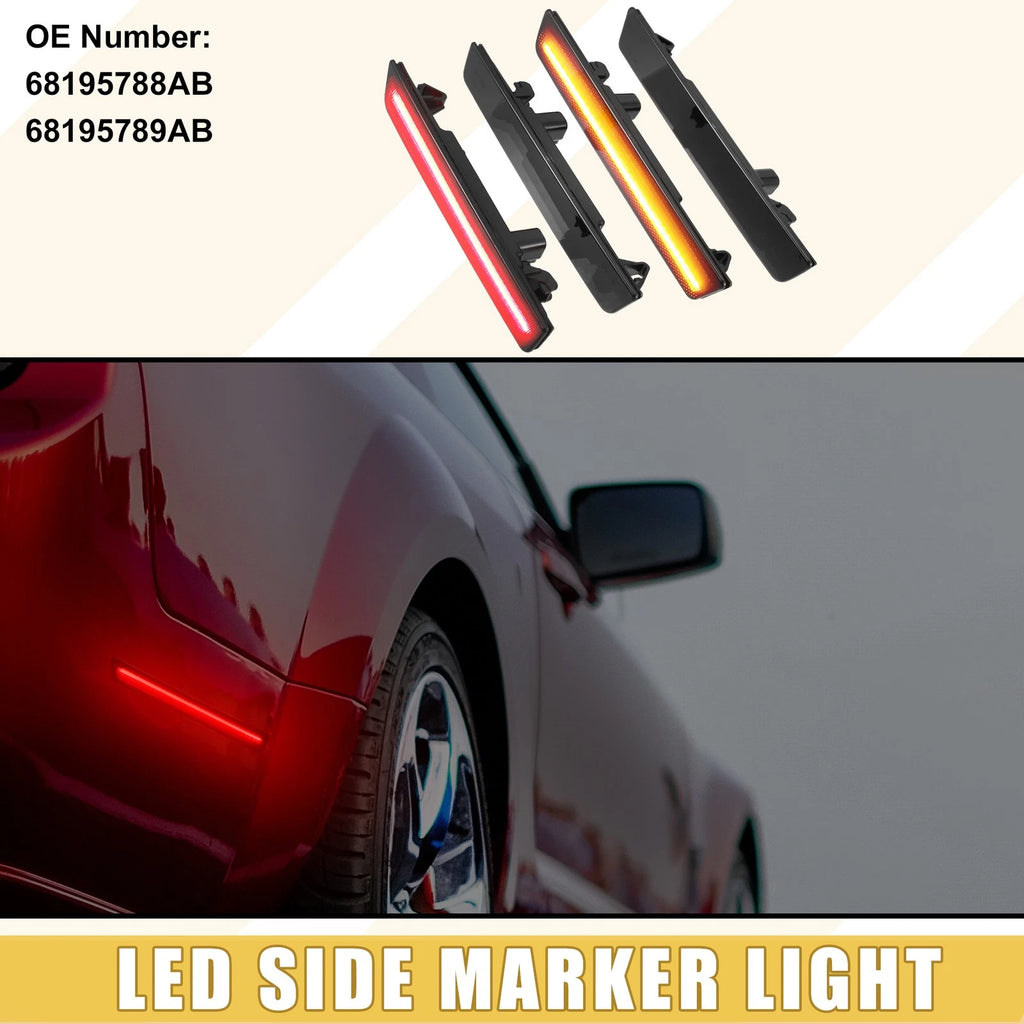 2X LED Side Marker Light 68195788AB for Dodge  Amber Red