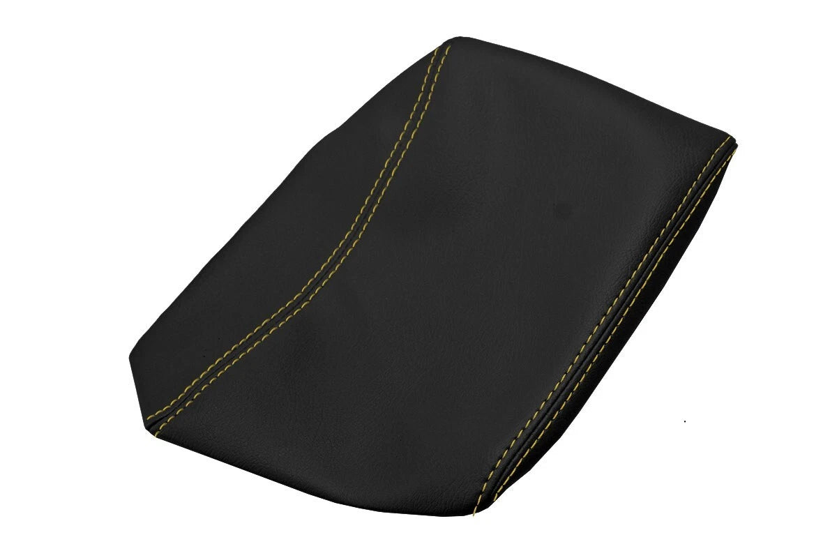 Leather Console Lid Armrest Cover for Acura Integra (1994–2001) Yellow Stitch