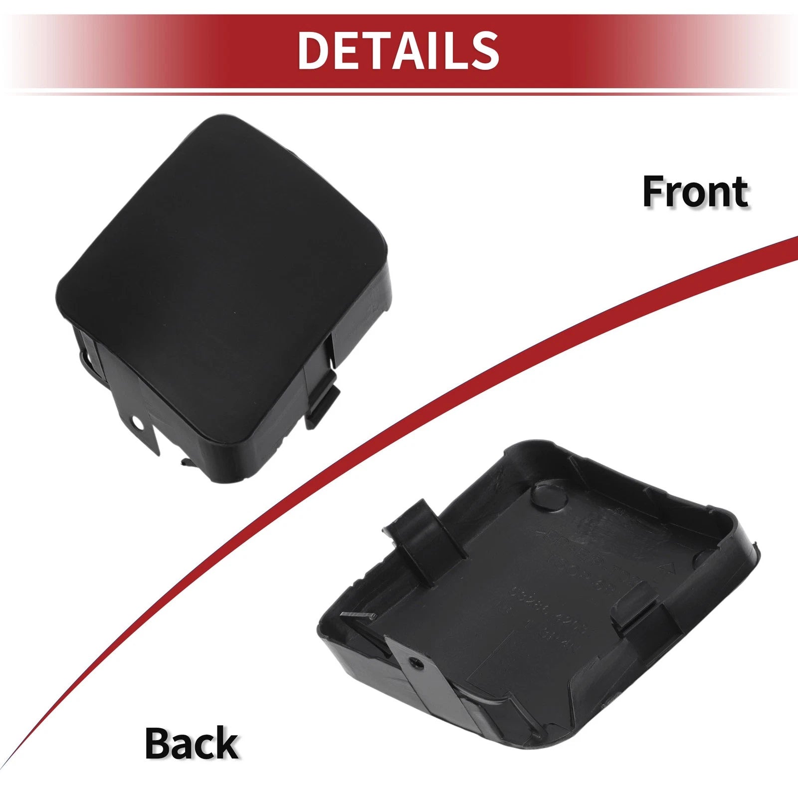 Set of 2 Front Tow Hook Cover Caps for Toyota RAV4 (2006–2008) No.5328642931 Black