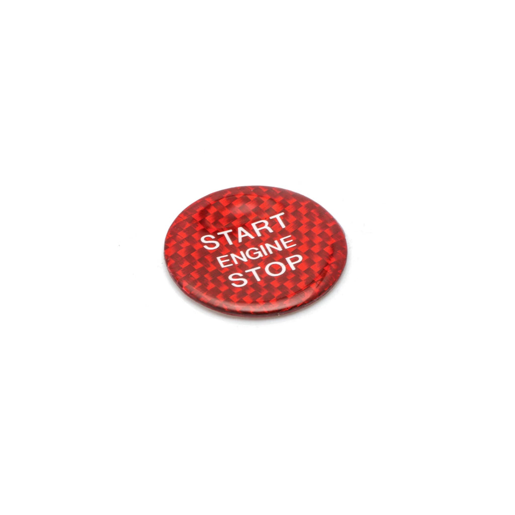 Red Carbon Fiber Engine Push Start Button Cover for Audi A4-A8 (2010-2018)