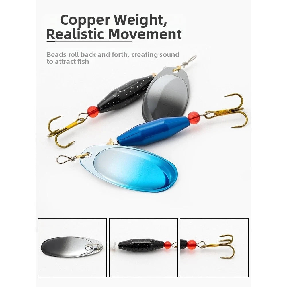 5PCS Spinner Bait Lures with Treble Hook for Fishing