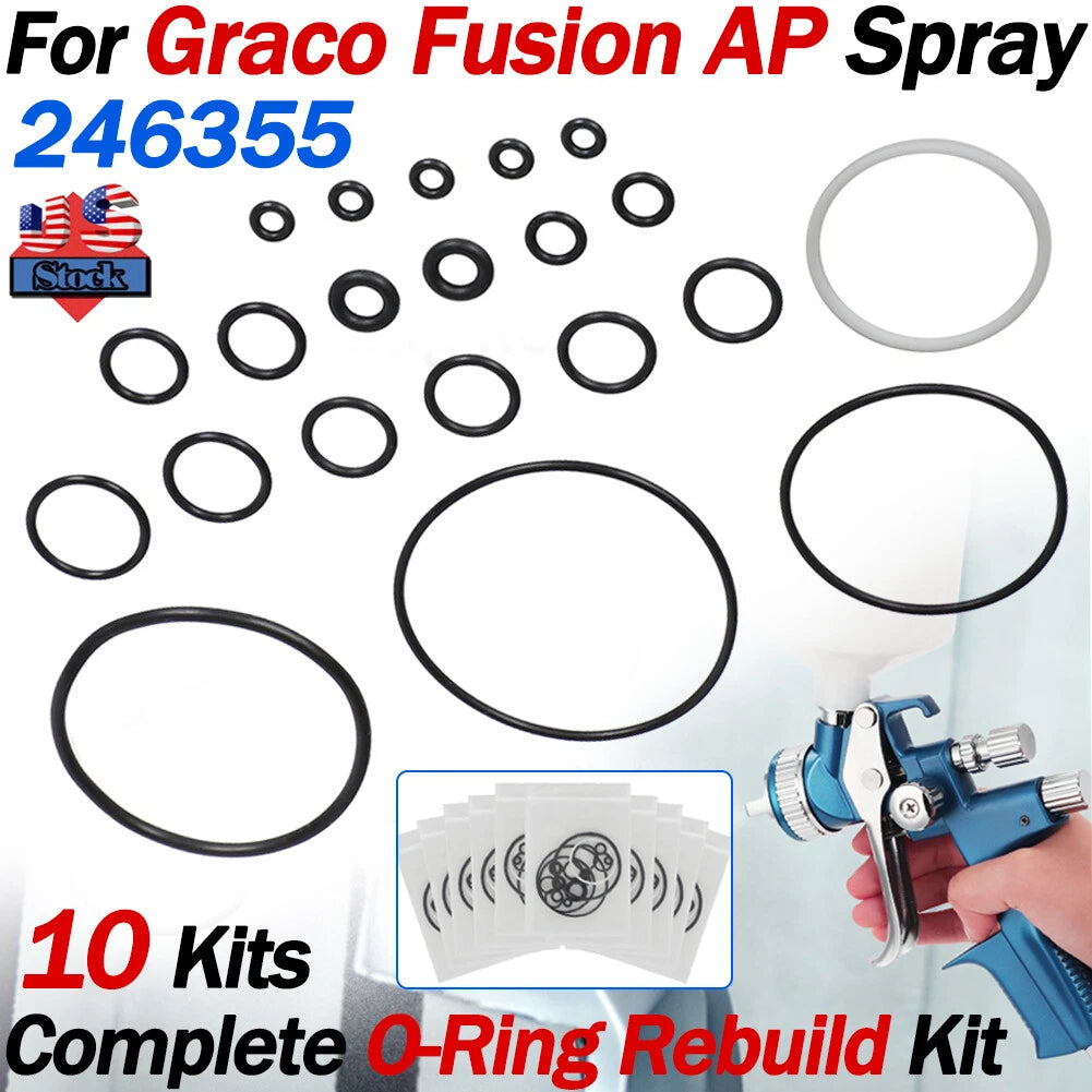 Set of 10 O-Ring Seal Rebuild Kit 246355 for Graco Fusion AP