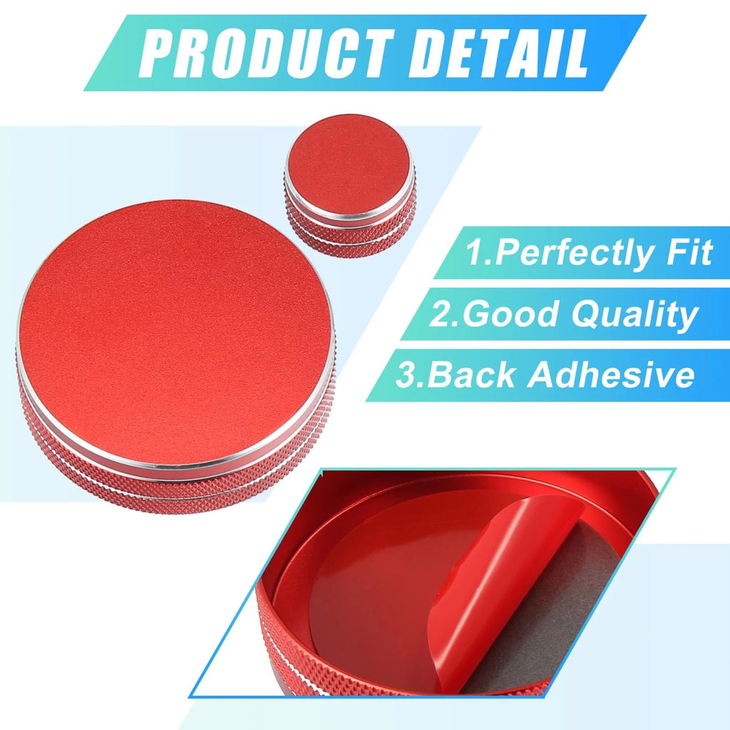 2X Multimedia Volume Knob Caps Decals for Mazda 6 (2013–2021) Red