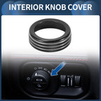 Headlight Fog Light Switch Knob Cover Ring for Dodge RAM (2018–2022) Black 1 Pc