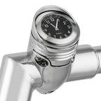 Chrome Handlebar Mount Clock for Harley Motorcycle (Fits 1 1/4")