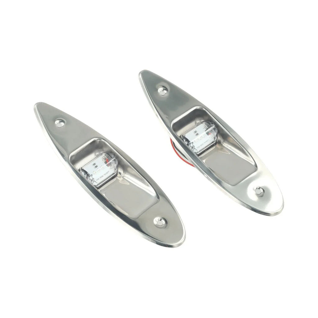 2x Red+Green Marine Boat Navigation LED Side Light Vertical Mount Lamp 12V