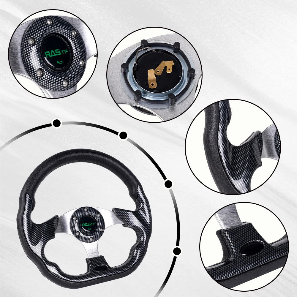 13" Racing Steering Wheel with Hub Adapter for Ford Mustang (1984–2004)